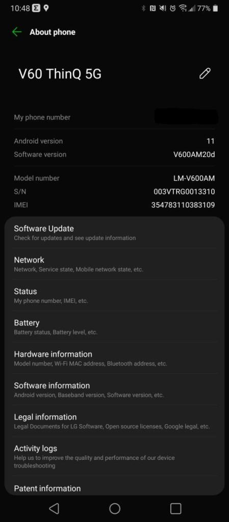 LG V60 ThinQ AT&T
