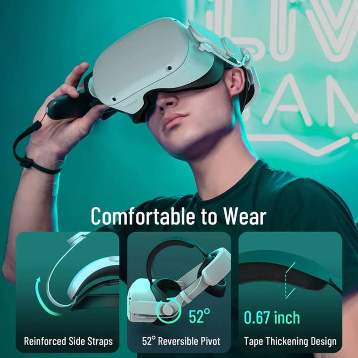 ZyberVR 6000mAh Battery Head Strap for Quest 2