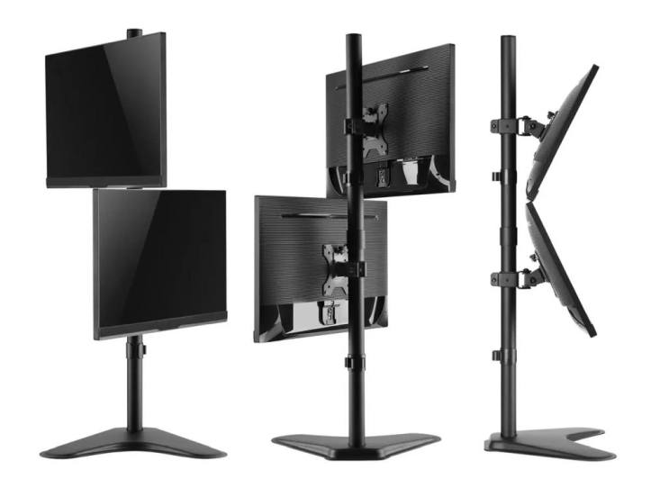 Monoprice Dual Monitor Articulating Free Standing Vertical Desk Mount Bracket Stand V2