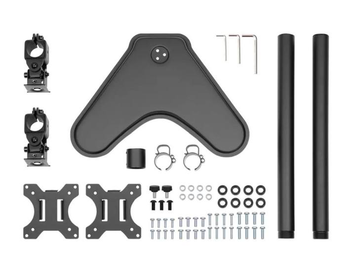 Monoprice Dual Monitor Articulating Free Standing Vertical Desk Mount Bracket Stand V2